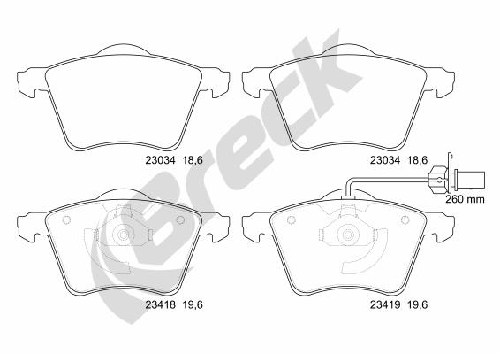 Set placute frana,frana disc 23418 00 703 10 BRECK